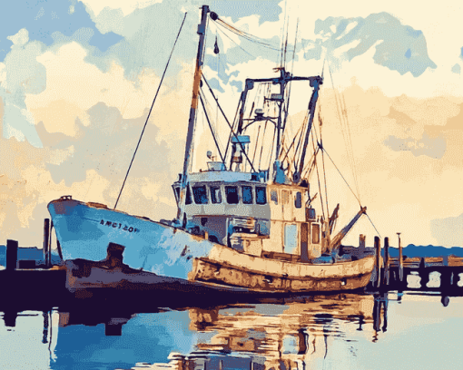 Shrimp Boat Engines Diamond Painting