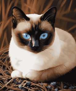 Siamese Snowshoe Kitty Diamond Painting