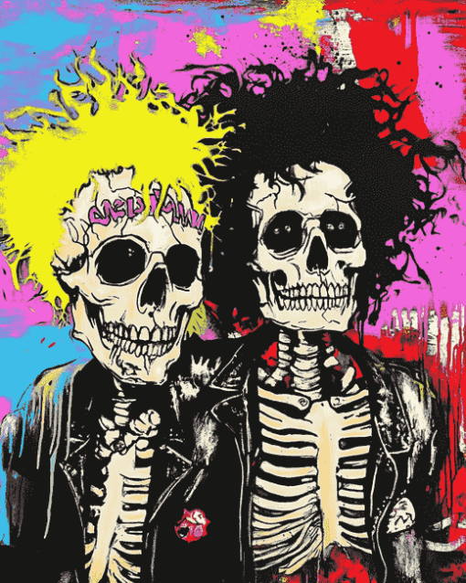 Sid and Nancy Skull Animation Diamond Painting