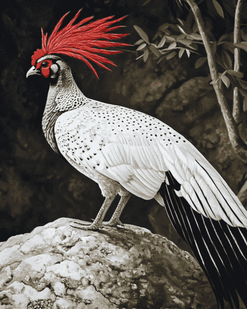 Silver Pheasant Bird Diamond Painting