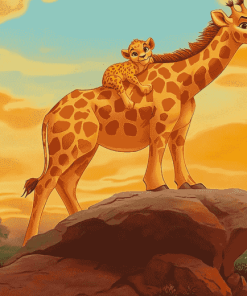 Simba and Giraffe Adventure Diamond Painting