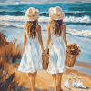 Sisters on Seaside Diamond Painting