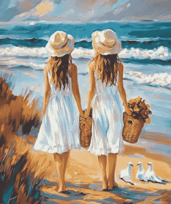 Sisters on Seaside Diamond Painting