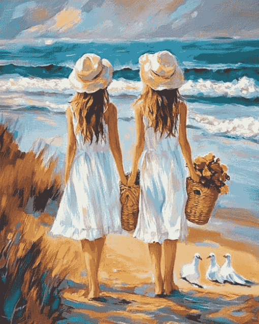 Sisters on Seaside Diamond Painting