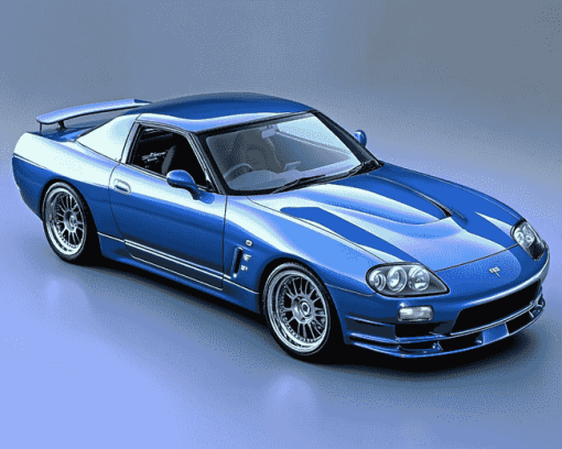 Skyline Car Blue Diamond Painting