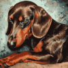 Sleeping Dachshund Puppy Diamond Painting