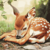 Sleepy Deer Diamond Painting