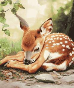 Sleepy Deer Diamond Painting