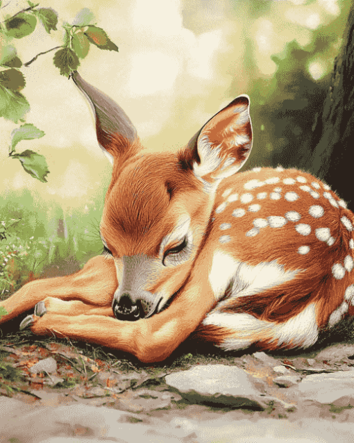 Sleepy Deer Diamond Painting