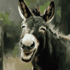 Smiling Black Donkey Diamond Painting