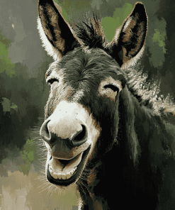 Smiling Black Donkey Diamond Painting