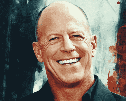 Smiling Bruce Willis Diamond Painting