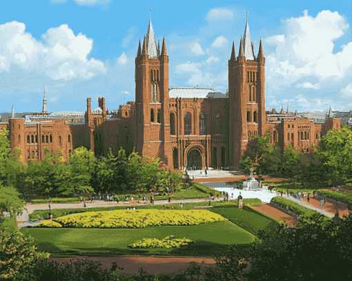 Smithsonian Castle Architectural Diamond Painting