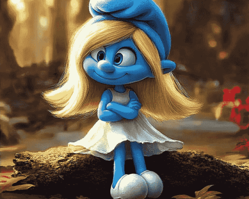 Smurfette Blue Animation Diamond Painting