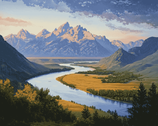 Snake River Scenic View Diamond Painting