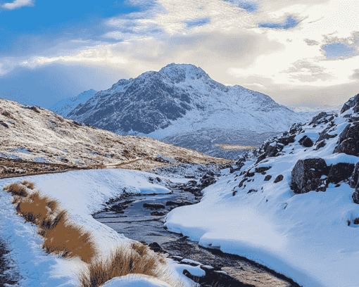 Snowdonia Winter Landscape Diamond Painting