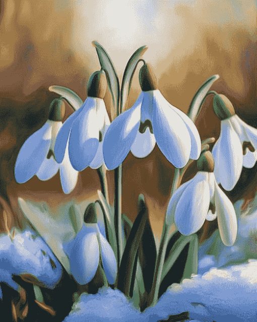 Snowdrops Blossoms Diamond Painting