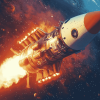 Space Adventure Rocket Ship Diamond Painting