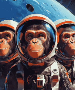 Space Astronaut Chimp Animations Diamond Painting