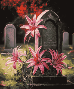 Spider Lilies Flowers on Graves Diamond Painting