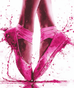 Splash Pink Ballet Shoe Diamond Painting