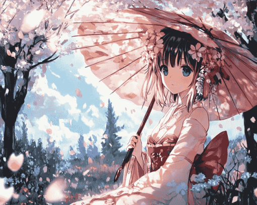 Spring Fairy Anime Art Diamond Painting