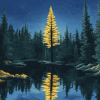 Spruce Tree Landscape Diamond Painting