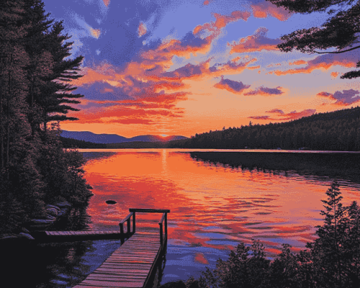 Squam Lake Sunset Diamond Painting