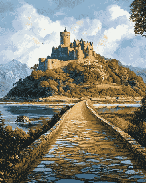 St Michaels Mount Mountain View Diamond Painting