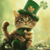 St Patrick's Day Kitten Diamond Painting