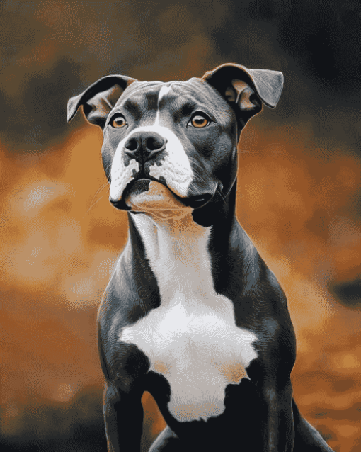 Staffordshire Bull Terrier Dog Art Diamond Painting