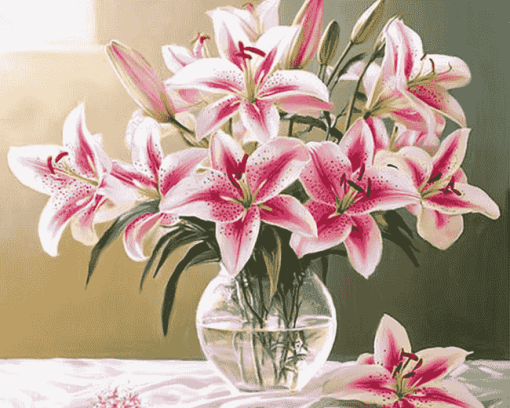 Stargazer Lily Blossoms Diamond Painting