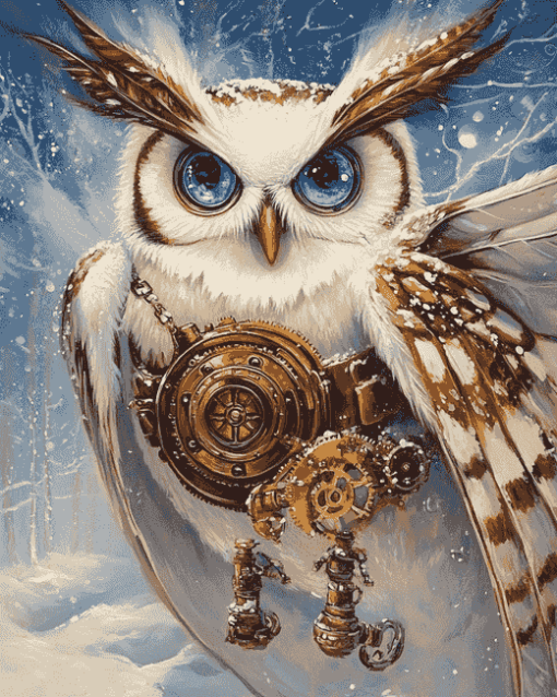 Steampunk Owl Art Diamond Painting