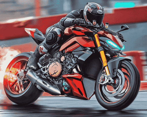 Streetfighter Motorcycle Engines Diamond Painting