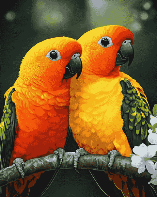 Sun Conure Parrot Diamond Painting