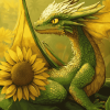 Sunflower Fantasy Dragon Diamond Painting