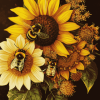 Sunflower and Bee Blossoms Diamond Painting