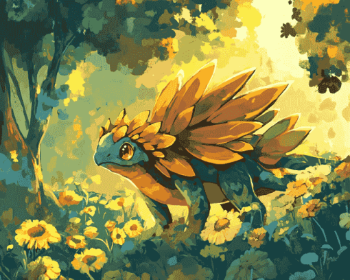 Sunflowers Torterra Pokemon Diamond Painting