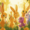 Sunny Bunnies Cartoon Diamond Painting