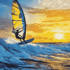 Sunset Beach Windsurfing Diamond Painting