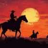 Sunset Cowboy Silhouette Diamond Painting