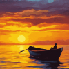 Sunset Ocean Silhouette Diamond Painting