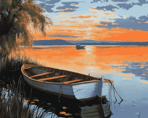 Sunset Over Lake Balaton Diamond Painting