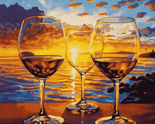 Sunset Reflection Glasses Diamond Painting