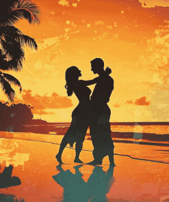 Sunset Romance Beach Diamond Painting