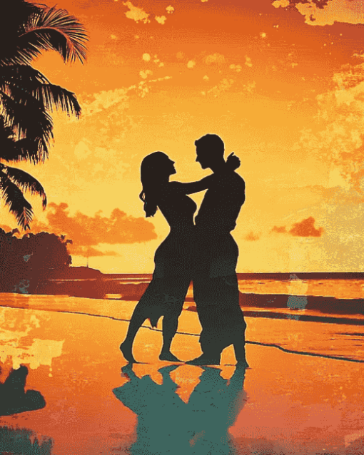 Sunset Romance Beach Diamond Painting