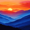 Sunset Smokey Mountains Diamond Painting