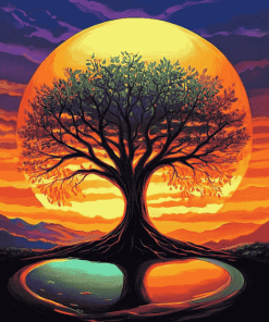 Sunset Tree of Life Diamond Painting