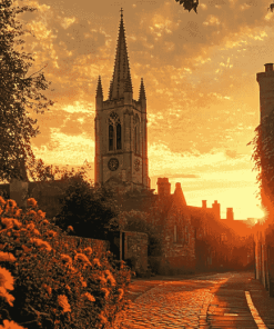 Sunset View of Louth Cathedral Diamond Painting