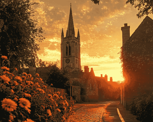 Sunset View of Louth Cathedral Diamond Painting